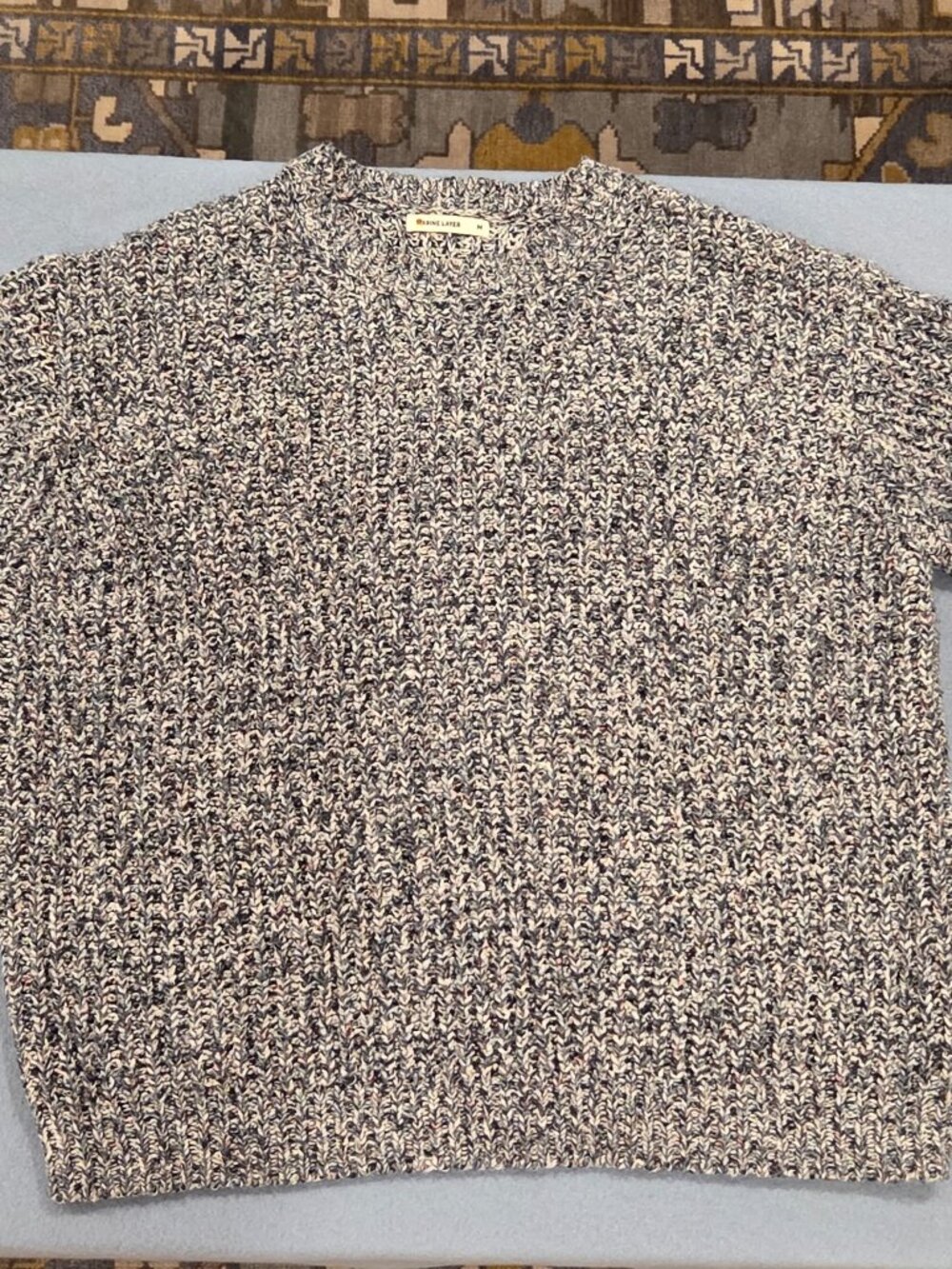Marine Layer Women's Grey/Silver Marled Cozy & Chunky Crewneck Sweater (M)